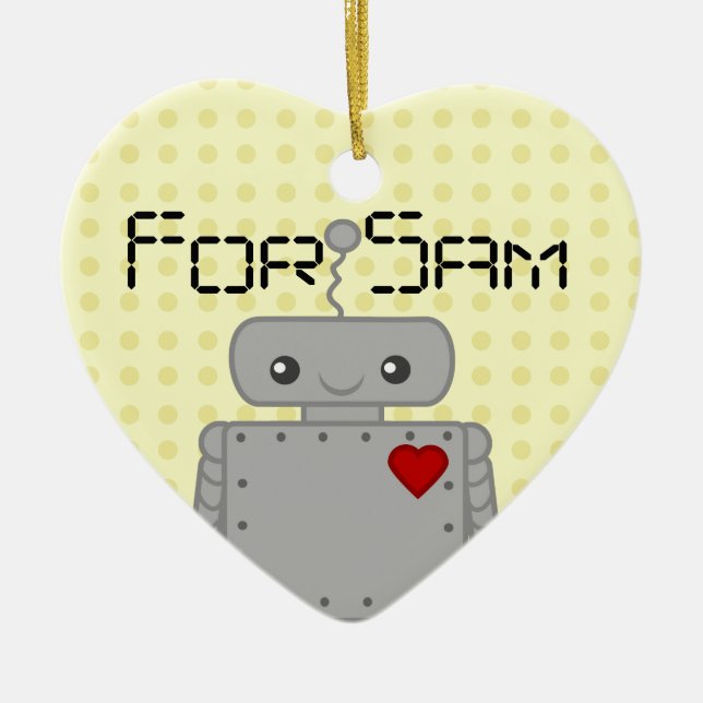 Niedlicher Roboter Keramik Ornament (Vorne)