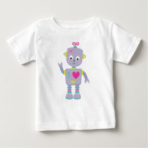 Niedlicher Roboter, Lila Roboter, Funny Robot, Alb Baby T-shirt