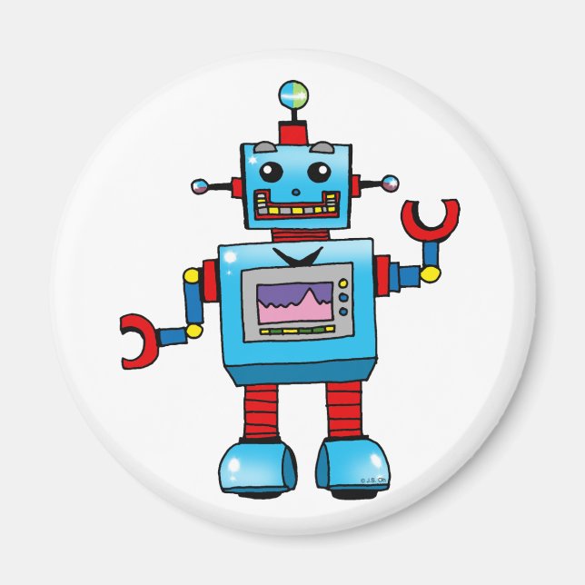Niedlicher Roboter Magnet (Vorne)