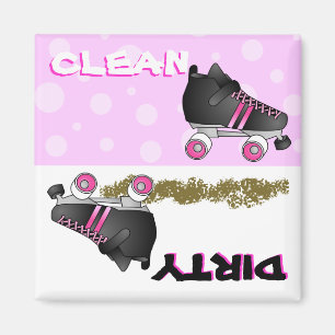 Niedlicher Roller Skate Rosa Spülmaschine Magnet