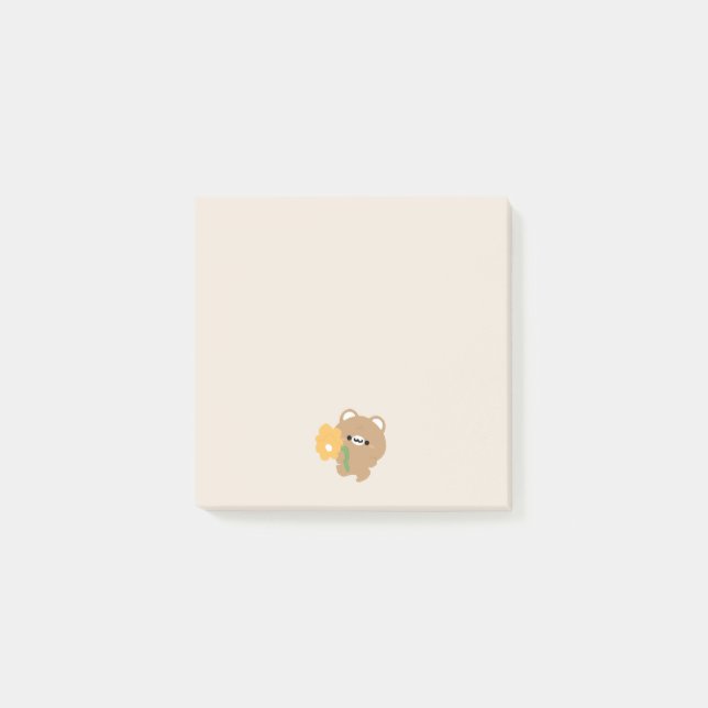 Niedlicher romantischer Braunbär Post-it Klebezettel (Vorderseite)