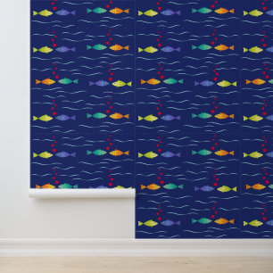 Niedlicher romantischer Fisch im Ozean Tapete