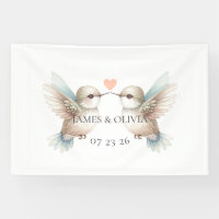 Niedlicher romantischer Hummingbird Hochzeitsbanne