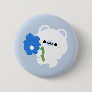 Niedlicher romantischer Polarbär Button
