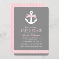 Niedlicher rosa Anker-Seemädchen-Baby-Dusche