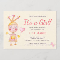 Niedlicher rosa Aquarellroboter, Mädchendusche