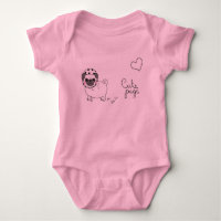 niedlicher rosa Babybodysuit mit Mops