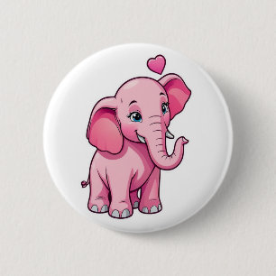 Niedlicher rosa Babyelefon mit Liebe Button