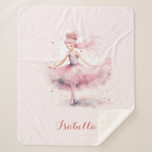 Niedlicher Rosa Ballerina-Name Sherpadecke