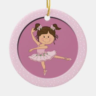 Niedlicher rosa Ballett-Stern der Ballerina-1 Keramik Ornament