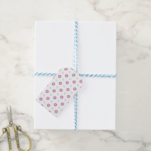 Niedlicher rosa Blumenbecher Geschenkanhänger