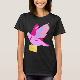 Niedlicher rosa Cartoon-Brieftaube-T - Shirt