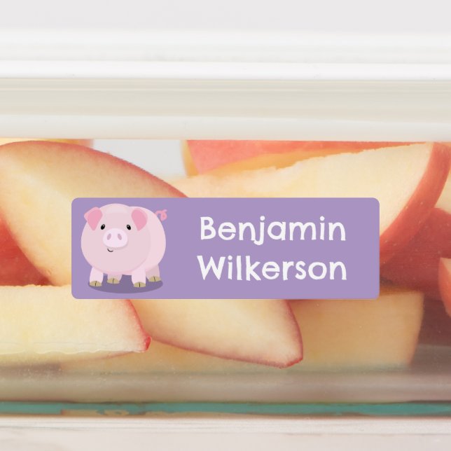 Niedlicher rosa Cartoon Etiketten (Befestigt)