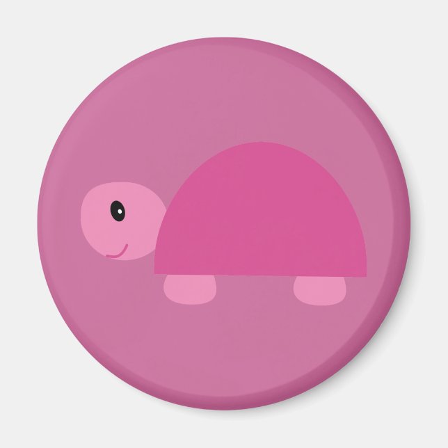 Niedlicher rosa Cartoon-Tortoise-Magnet Magnet (Vorne)