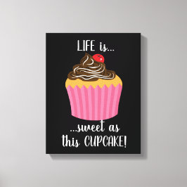 Niedlicher rosa Cupcake-Lebenslauf Leinwanddruck