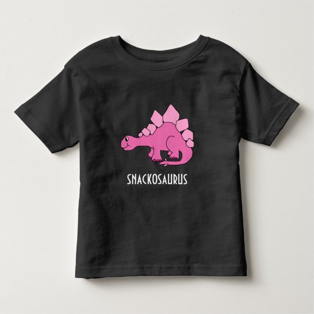 Niedlicher rosa Dinosaurier; Snackosaurus Kleinkind T-shirt (Vorderseite)