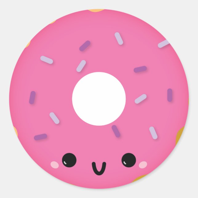 Niedlicher Rosa Donut Sticker (Vorderseite)