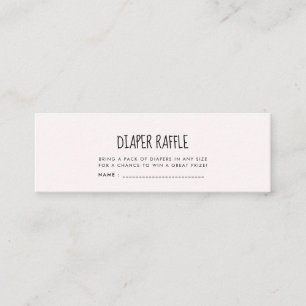 Niedlicher rosa Elefant Babydusche-Windel-Gewinnsp Mini Visitenkarte