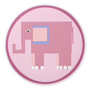 Niedlicher rosa Elefant Keramikknauf
