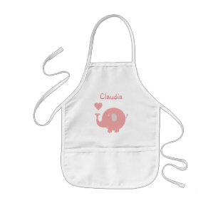 Niedlicher rosa Elefant und Herz Kinderschürze