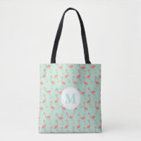 Niedlicher rosa Flamingo, der Monogramm des