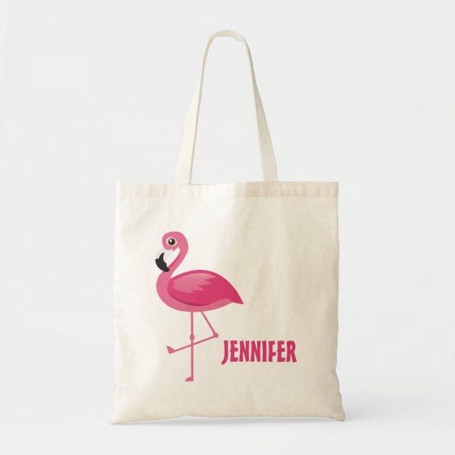 Niedlicher rosa Flamingo Tragetasche (Vorne)