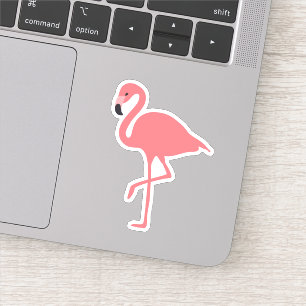 Niedlicher Rosa Flamingo Tropischer Vogel Whimsica Aufkleber
