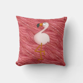 Niedlicher rosa Flamingo u. Feder-Muster-Kissen Kissen