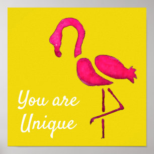 Niedlicher Rosa Flamingo-Vogel Poster
