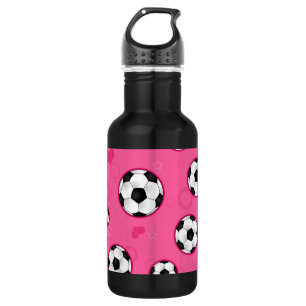 Niedlicher rosa Fußball-Stern-Druck Trinkflasche