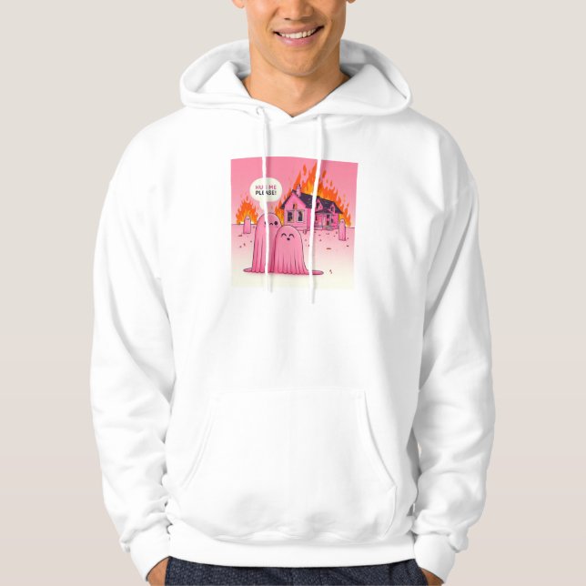 Niedlicher rosa Geist: Umarmen Sie mich! :((man wh Hoodie (Vorderseite)