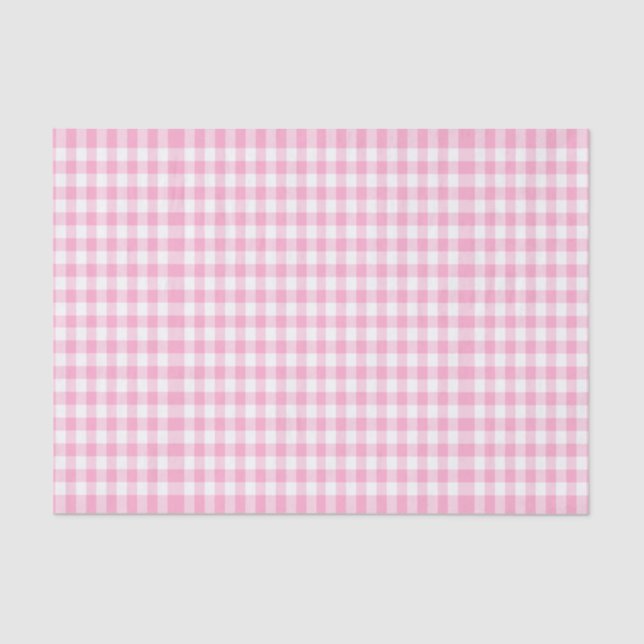 niedlicher rosa Gingham, girly Seidenpapier (Vorderseite)