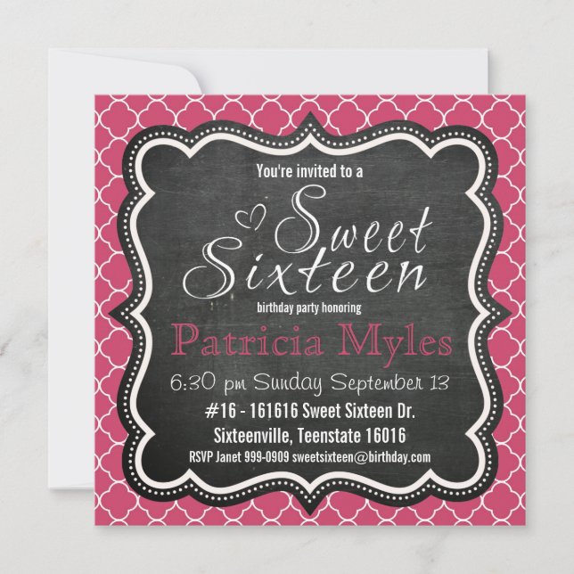 Niedlicher Rosa Glitzer-Halbpension und Zebra Swee Einladung (Vorderseite)