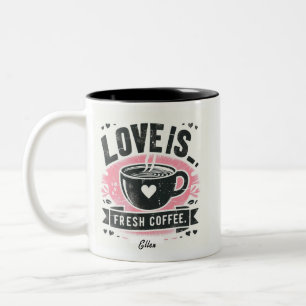 Niedlicher, rosa Herzkaffee Liebe Zweifarbige Tasse