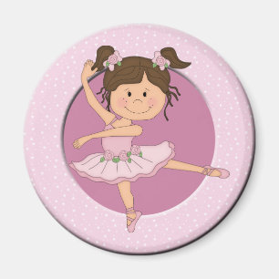 Niedlicher rosa individueller Name der Ballerina-1 Magnet