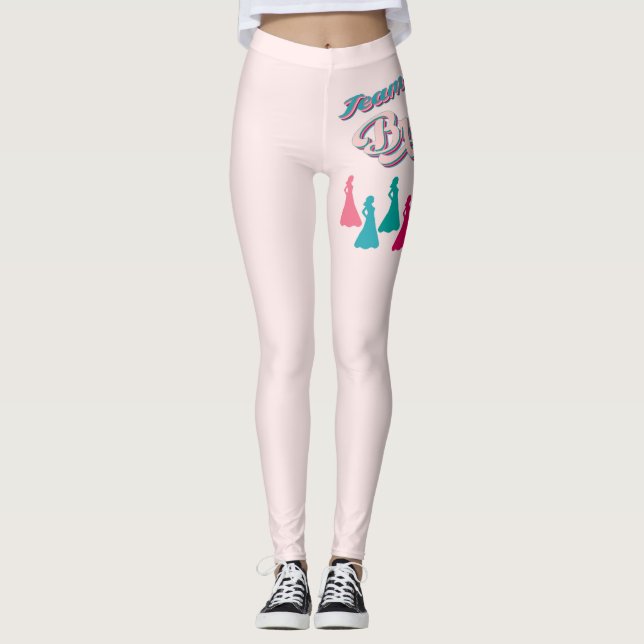 Niedlicher rosa Junggeselinnen-Abschied Leggings (Vorderseite)