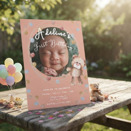 Niedlicher rosa Kindergeburtstag Einladung