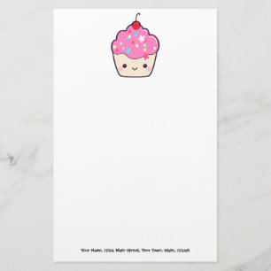 Niedlicher rosa kleiner Kuchen Briefpapier