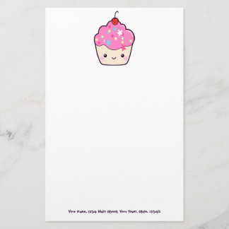 Niedlicher rosa kleiner Kuchen Briefpapier