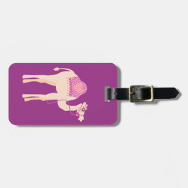 Niedlicher rosa lila Kampfflugzeug Gepäckanhänger