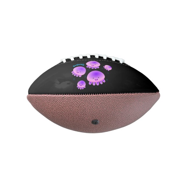 Niedlicher Rosa lila Quallenfisch Kawaii Cartoon Football (Gedreht 270)