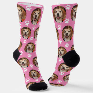 Niedlicher Rosa Pet-Foto-Druckkopf Socken