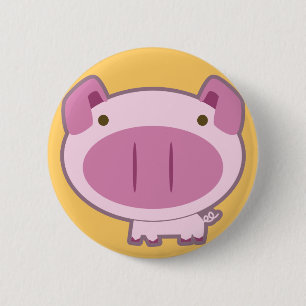 NIEDLICHER ROSA PIGGY KNOPF BUTTON