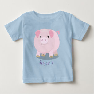 Niedlicher Rosa-Pot-Cartoon Baby T-shirt