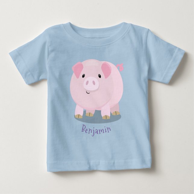 Niedlicher Rosa-Pot-Cartoon Baby T-shirt (Vorderseite)