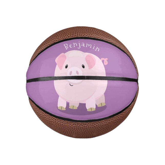Niedlicher Rosa-Pot-Cartoon Mini Basketball (Vorderseite)