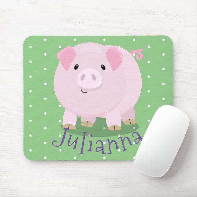 Niedlicher Rosa-Pot-Cartoon Mousepad (Mit Mouse)