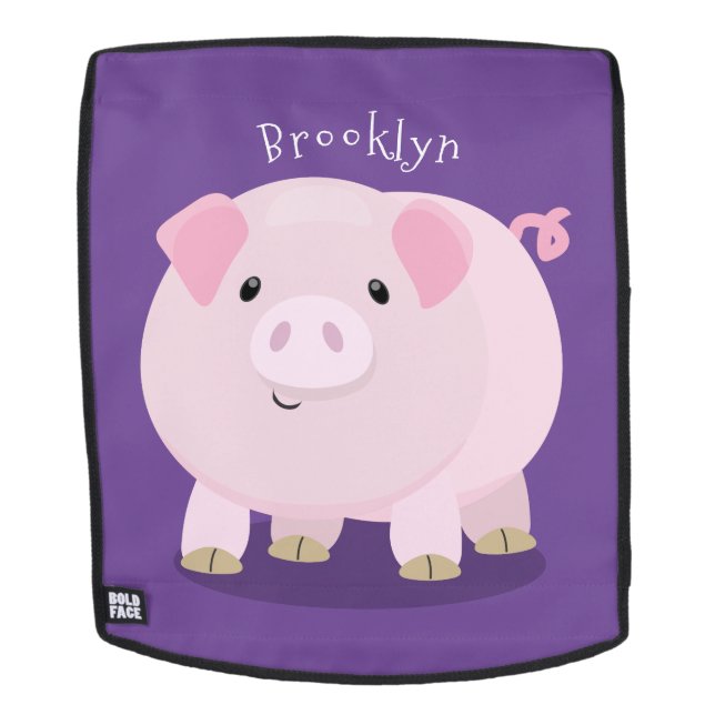 Niedlicher Rosa-Pot-Cartoon Rucksack (Abnehmbare Front)