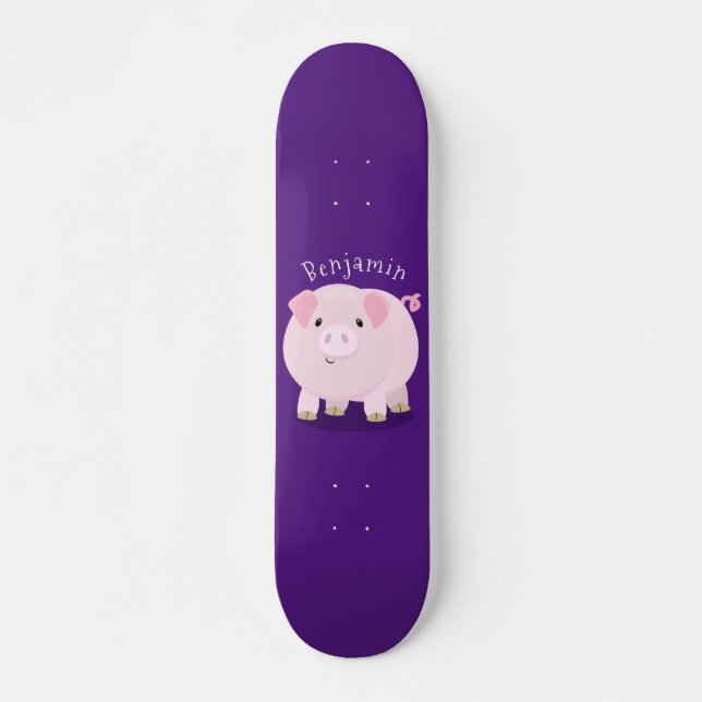 Niedlicher Rosa-Pot-Cartoon Skateboard (Vorne)