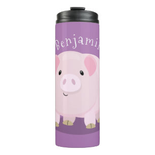 Niedlicher Rosa-Pot-Cartoon Thermosbecher